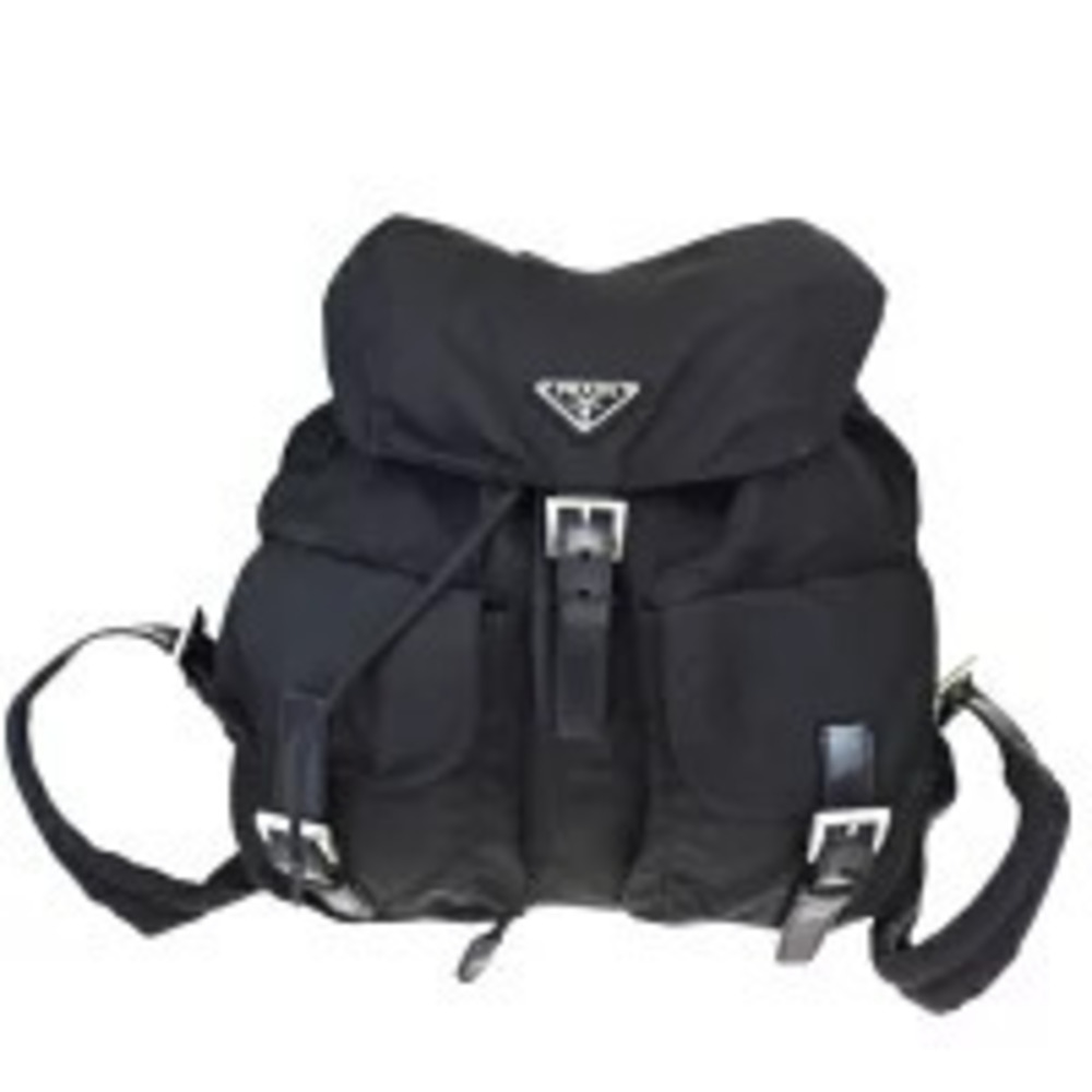 Prada Backpack Daybag Rucksack Bag Black Leather